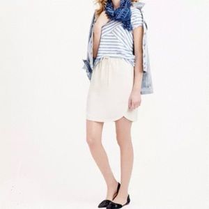 J.Crew Drapey Double Twill Mini Skirt, Ivory